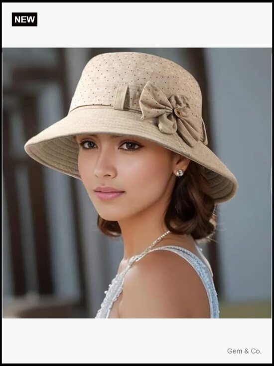 Vintage Cloche Floral Fedora Bucket Hat Foldable Wide Brim UPF 30 main image 6